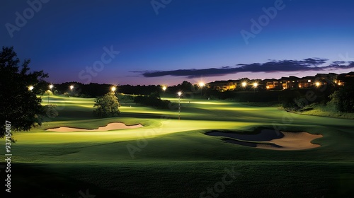 Golf Course at Dusk.