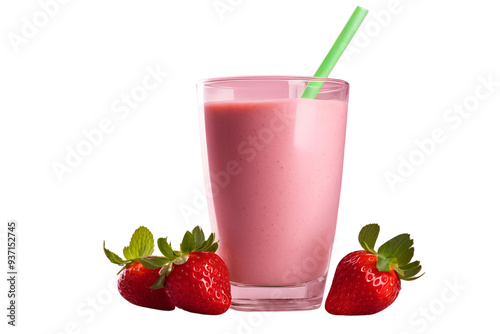 Wallpaper Mural strawberry shake glass on transparent background Torontodigital.ca