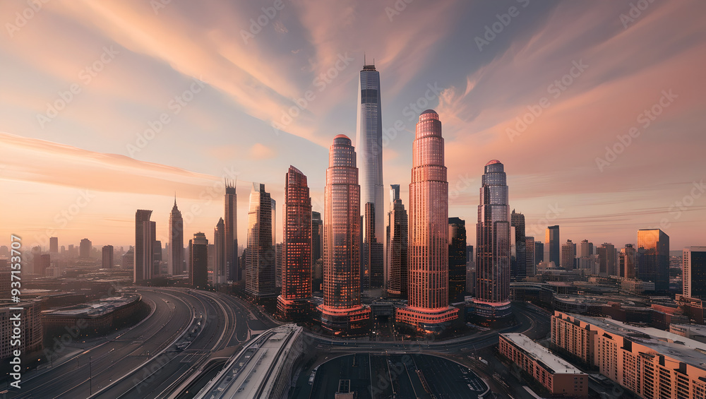 Obraz premium A New Day Begins in the City