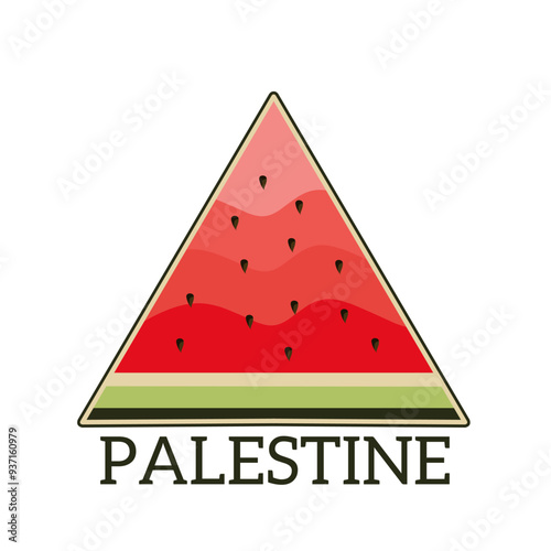 Rectangle of Palestine Watermelon perfect for sticker, apparel, etc