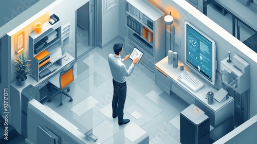 Wallpaper Mural Businessman Using Smart Home Torontodigital.ca
