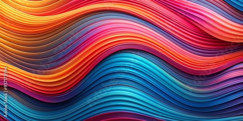 Wallpaper Mural Abstract 3D Wave - Colorful Curving Lines, Digital Art, Gradient, Texture, , abstract, art Torontodigital.ca