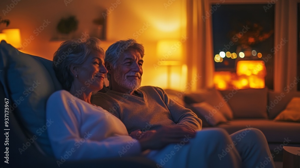 Senior Couple Relaxing on a Senior Couple Relaxing on a