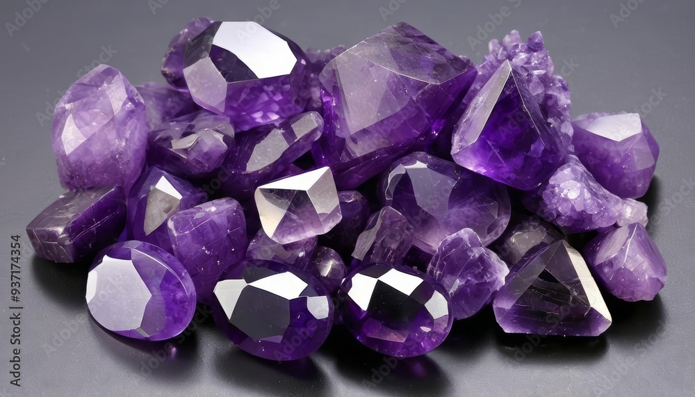 Vibrant Amethyst Crystals in a Pile Vibrant Amethyst Crystals in a Pile