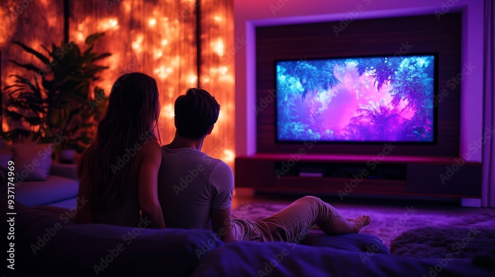 Couple Watching Movie on Couple Watching Movie on