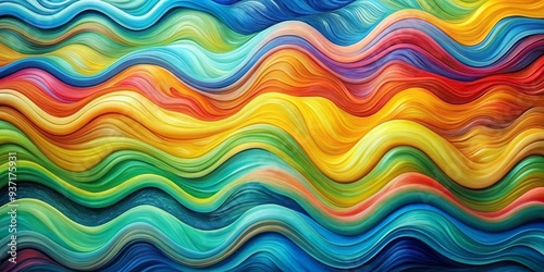 Abstract Rainbow Waves, digital art, abstract background, colorful waves, vibrant colors