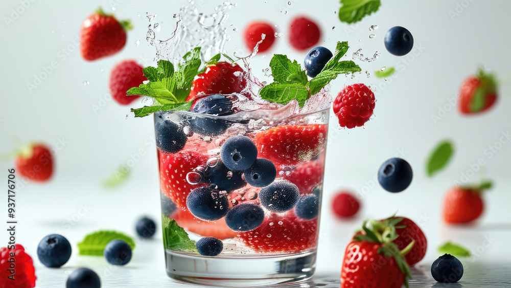 Berry-Infused Water: Refreshing Drink with a Variety of Berry Fruits Berry-Infused Water: Refreshing Drink with a Variety of Berry Fruits