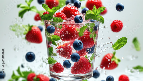 Berry-Infused Water: Refreshing Drink with a Variety of Berry Fruits