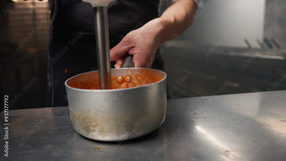 Using Tools In A Kitchen To Create Tomato Cream Using Tools In A Kitchen To Create Tomato Cream