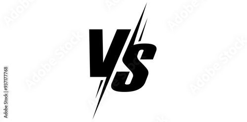 VS Letter Drawing Style Design Icon, Versus, Fight, Competition Logo Vector Illustration.	