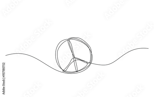 One continuous line drawing peace symbol. Peace symbol in single line illustration.