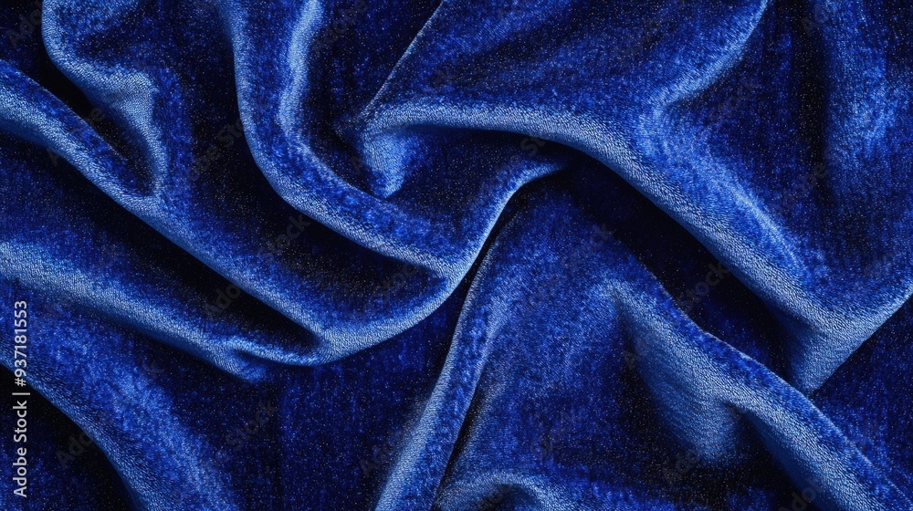 Soft, plush velvet fabric in deep blue, gentle ambient light Soft, plush velvet fabric in deep blue, gentle ambient light