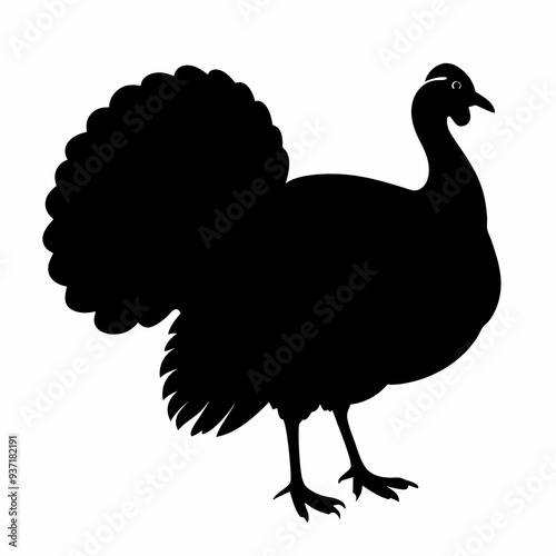 turkey poultry silhouette. vector illustration of white background