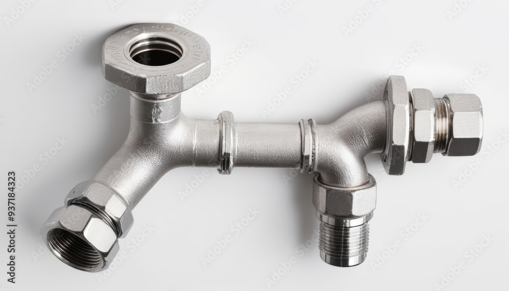  Stainless steel pipe fitting ready for assembly