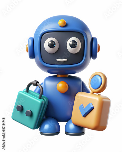 3D Icon as AI chatbot and e commerce concept as An AI chatbot icon paired with an e commerce icon representing the integration of AI in enhancing e commerce experiences perfect for isolated vector des