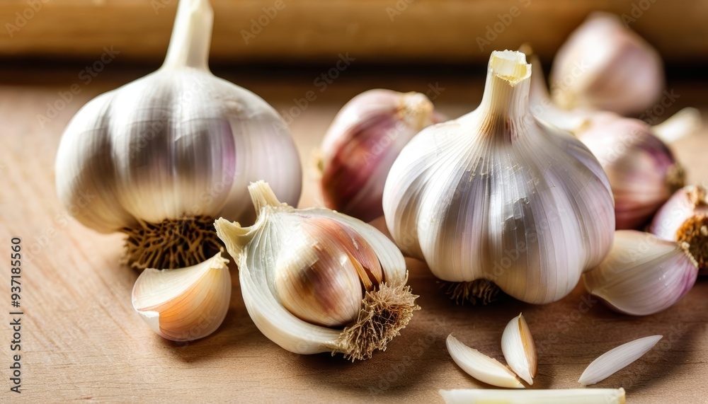  Freshly peeled garlic cloves ready for cooking