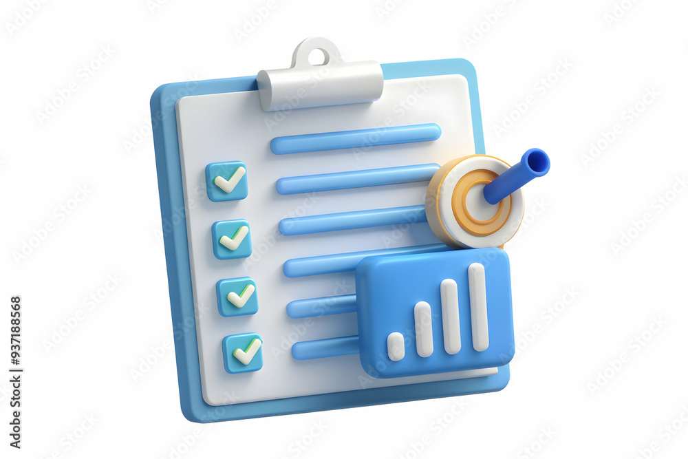 3D Icon as Audit checklist and financial statement concept as An audit checklist paired with a financial statement representing the process of auditing financial records ideal for clean and isolated v 3D Icon as Audit checklist and financial statement concept as An audit checklist paired with a financial statement representing the process of auditing financial records ideal for clean and isolated v