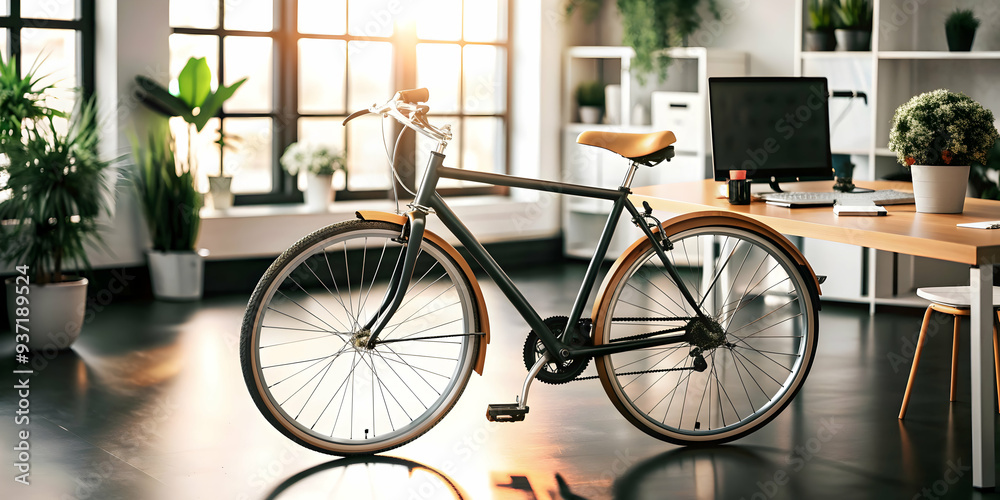 3D Icon as Bicycle and office desk concept as A bicycle paired with an office desk representing sustainable transportation and business productivity perfect for isolated vector designs on a white back 3D Icon as Bicycle and office desk concept as A bicycle paired with an office desk representing sustainable transportation and business productivity perfect for isolated vector designs on a white back