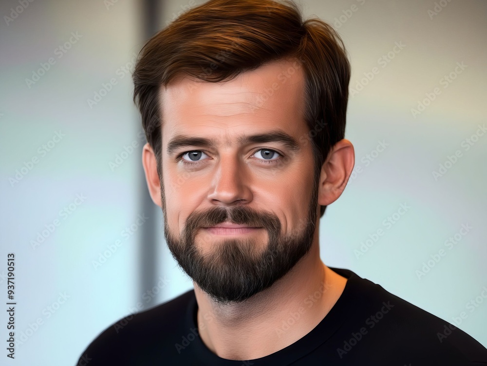 A man with a beard and a black shirt A man with a beard and a black shirt