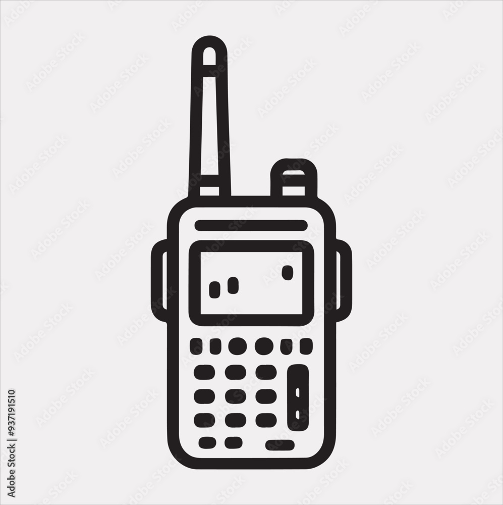 Walkie talkie Vector silhouette icon on a white background