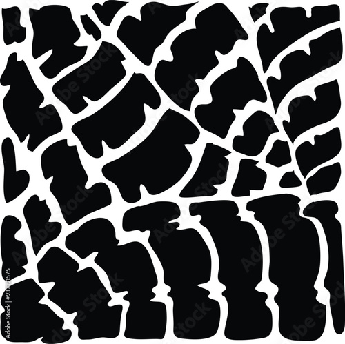 Crocodile Skin Pattern Scale vector in Black and white seamless