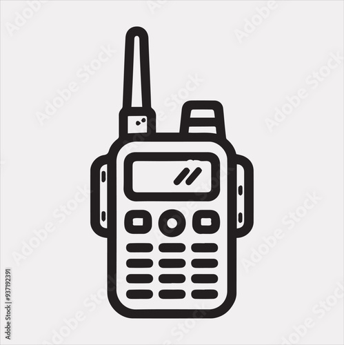Walkie talkie Vector silhouette icon on a white background