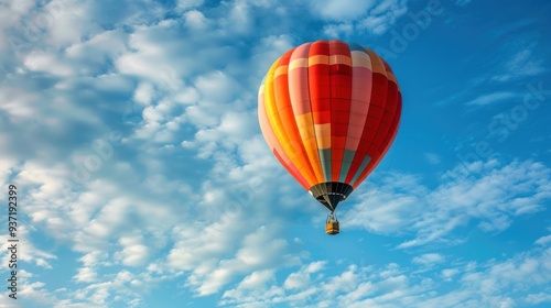 a hot air balloon rising into the sky, symbolizing airborne adventure and exploration.