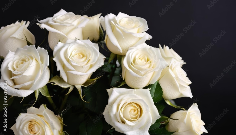 Elegance in Bloom A bouquet of pristine white roses Elegance in Bloom A bouquet of pristine white roses