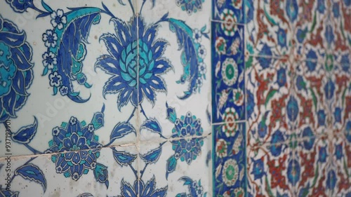 the Turkish ceramic tiles from eyupsultan Mosque, Istanbul photo