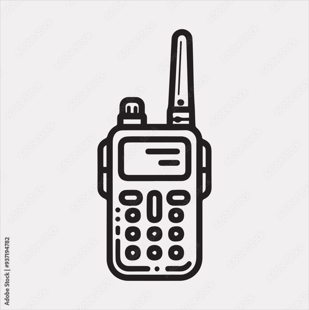Walkie-talkie Vector silhouette icon on a white background Walkie-talkie Vector silhouette icon on a white background