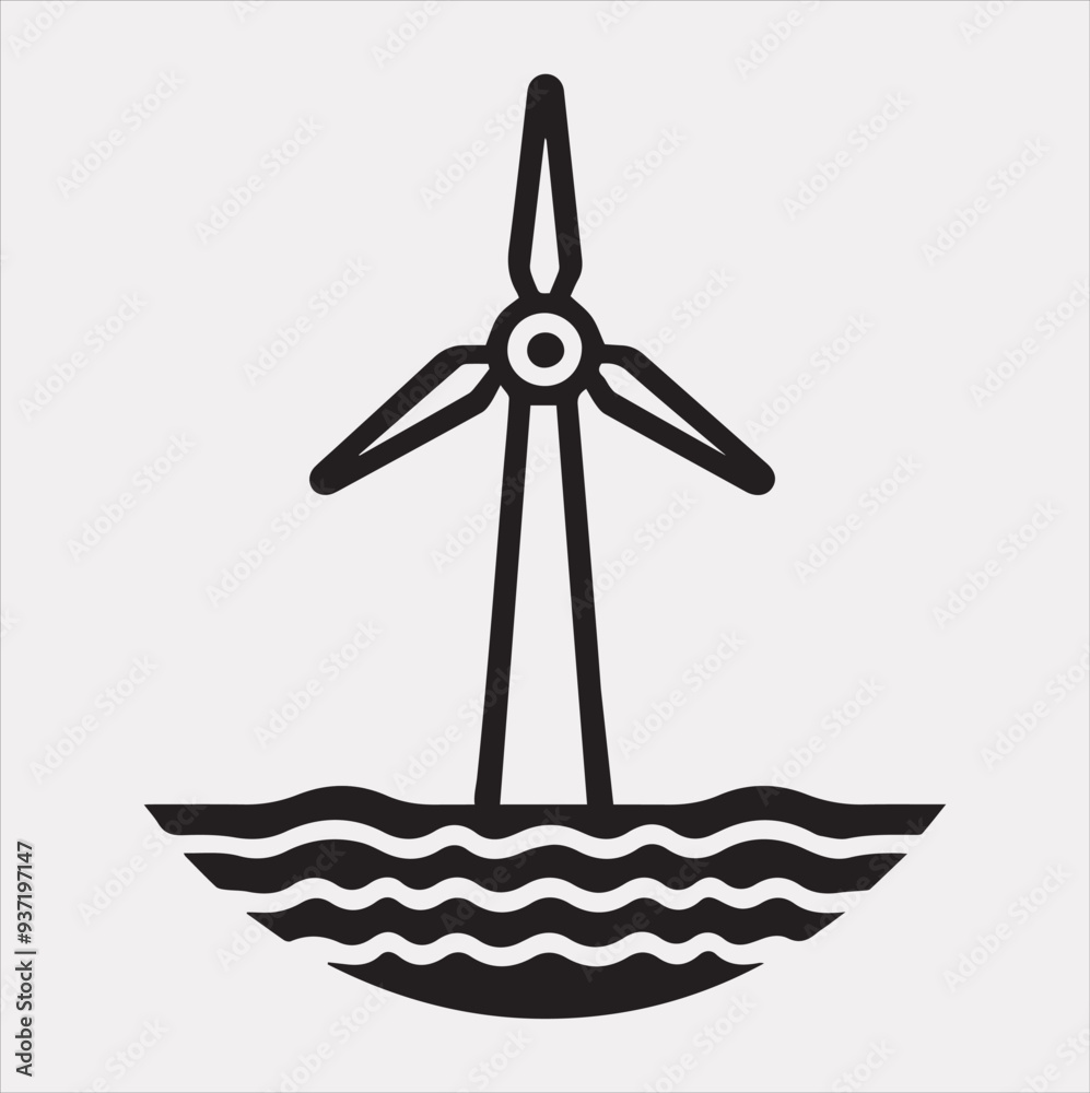 wind power Icon Vector silhouette illustration icon on a white background wind power Icon Vector silhouette illustration icon on a white background