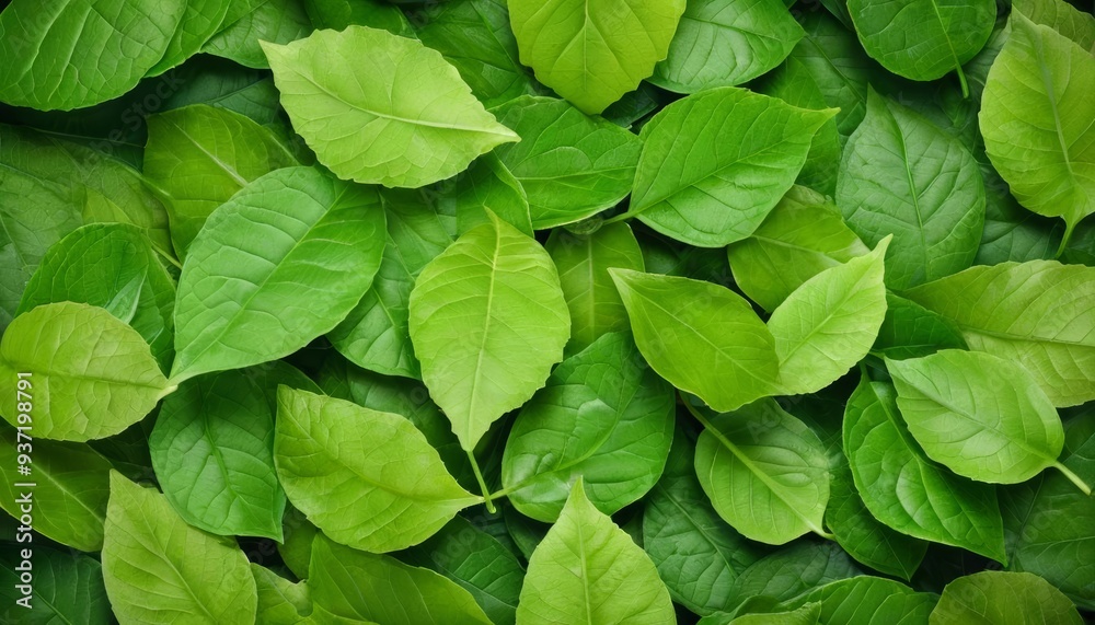  Vibrant green leaves in a lush pile