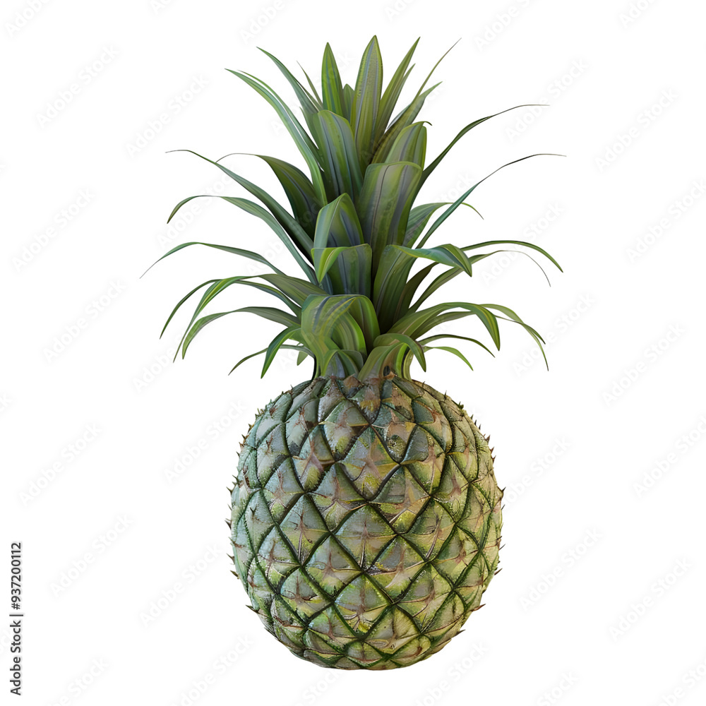 Pineapple fruit against transparent background 8K high detail Pineapple fruit against transparent background 8K high detail
