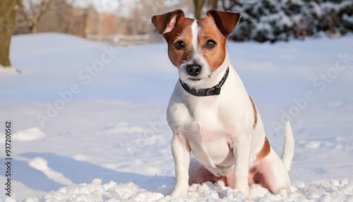  Joyful Jack Russell Terrier in the snow