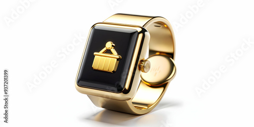 3D Icon as Fitness tracker and gold bar concept as A fitness tracker paired with a gold bar representing tracking physical activity and financial value perfect for isolated vector designs. isolated wh