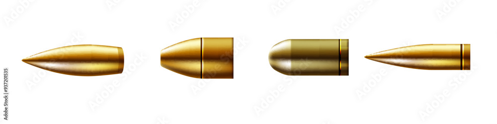 Gunshots, bullet in motion, military smoke trails. Realistic flying bullet in motion. Smoke traces isolated on transparent background. Handgun shoot trails.