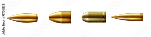 Gunshots, bullet in motion, military smoke trails. Realistic flying bullet in motion. Smoke traces isolated on transparent background. Handgun shoot trails.