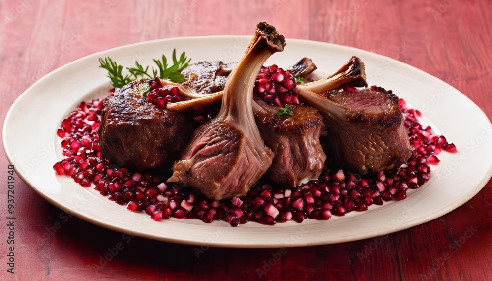 Deliciously grilled lamb chops with a vibrant pomegranate salad Deliciously grilled lamb chops with a vibrant pomegranate salad