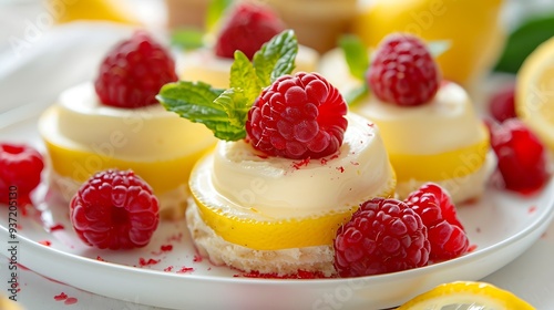 Raspberry topped lemon flavored