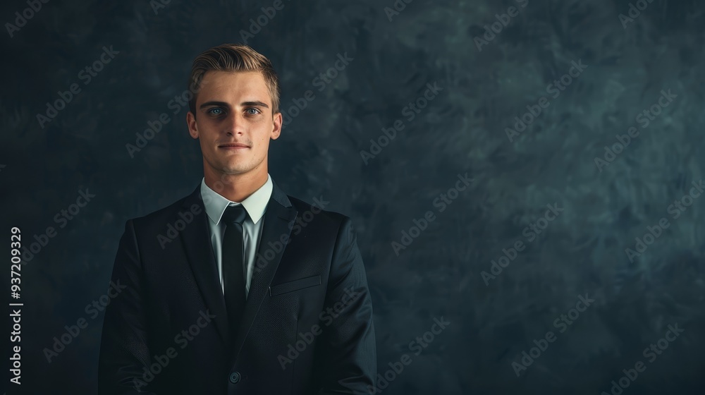 Confident Businessman in Suit and Tie Looking at Camera Confident Businessman in Suit and Tie Looking at Camera