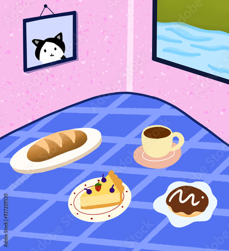 illustration of a breakfast