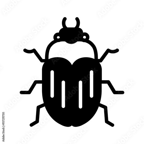 Vector solid black icon for  Palmetto bug