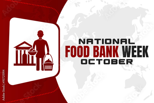 National Food Bank Week Background  Support and Donation Vector Design