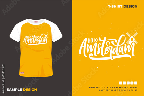 amsterdam lettering t shirt design