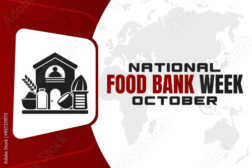 National Food Bank Week Background  Support and Donation Vector Design