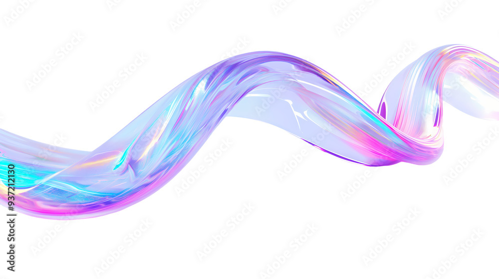 abstract colorful smoke wave on transparent background