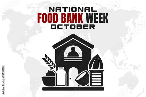 National Food Bank Week Background  Support and Donation Vector Design