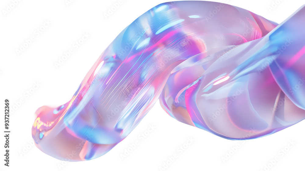 Obraz premium hologram glass abstract background with waves and transparent background