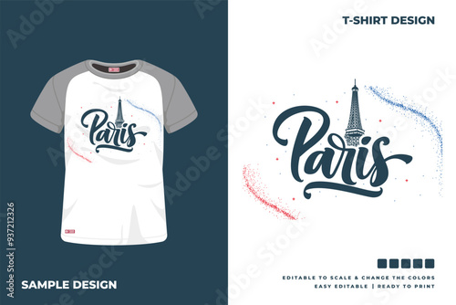 paris lettering t shirt design
