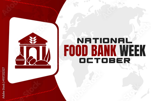National Food Bank Week Background  Support and Donation Vector Design